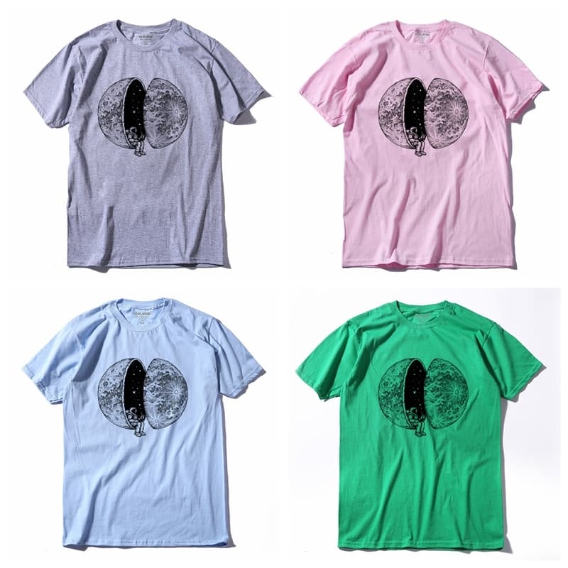 Men's Moon Printed O-Neck T-Shirt