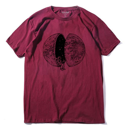 Men's Moon Printed O-Neck T-Shirt - Wnkrs