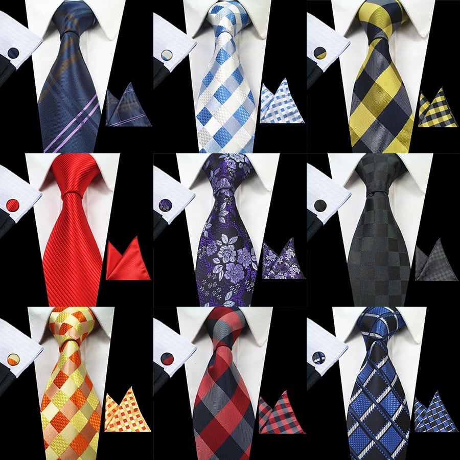 Elegant and Colorful Silk Tie with Plaid and Floral Pattern