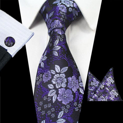 Elegant and Colorful Silk Tie with Plaid and Floral Pattern - Wnkrs