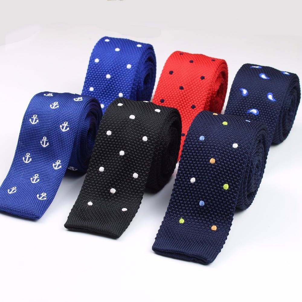 Knitted Striped Slim Men's Ties