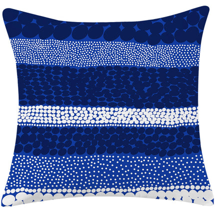 Mediterranean Blue Simple Cotton And Linen Pillow - Wnkrs
