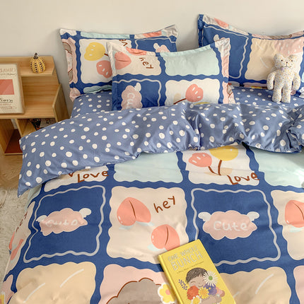 Four Piece Set Of Cute Cartoon Bed Sheets - Wnkrs