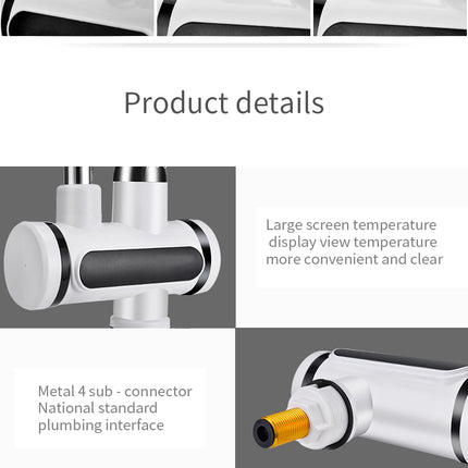 Kitchen Electric Water Tap  Water Heater Temperature Display Cold Heating Faucet Hot Water Faucet Heater - Wnkrs