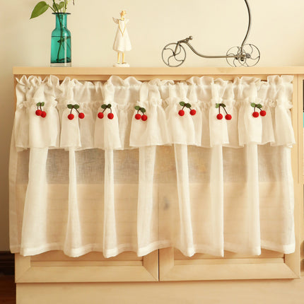 Fresh Linen Short Curtain For Kitchen Small Window - Wnkrs