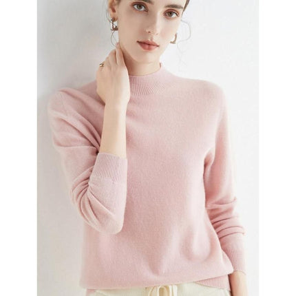Luxurious Merino Wool Mock-Neck Pullover for Women - Wnkrs