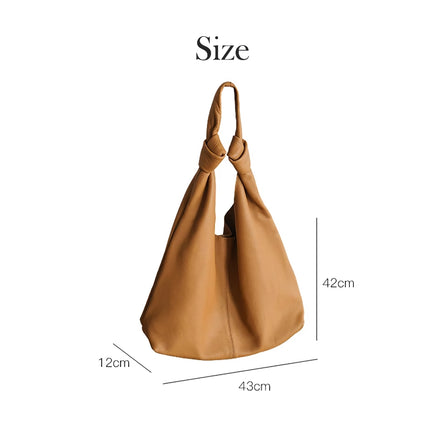 Bolso de hombro estilo hobo de piel auténtica suave y de gran tamaño de estilo coreano para mujer