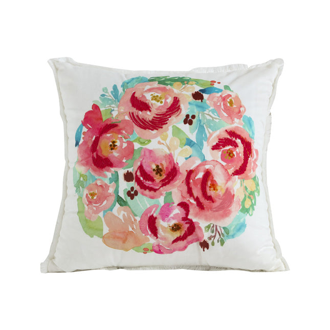 Velvet Embroidered Throw Pillow Printed Cushion Cover - Wnkrs