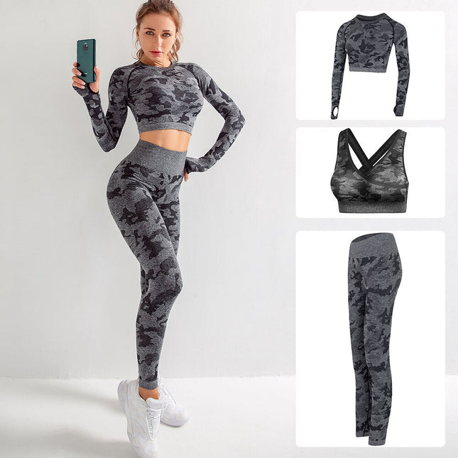 Yoga Seamless Camouflage Printed Sportswear for Women - Wnkrs