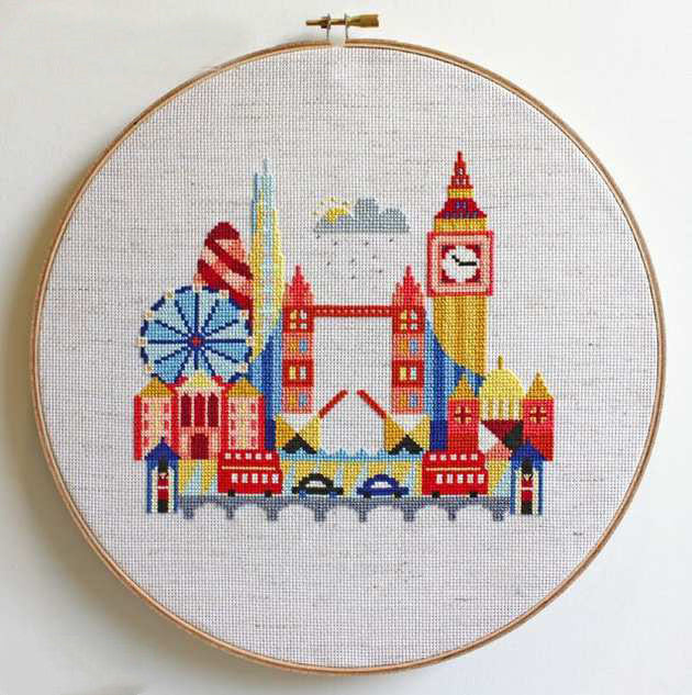 London cross stitch decorative painting