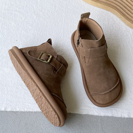 Bottes Martin en cuir souple rétro style Mori Style collège décontracté tout assorti