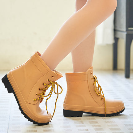 Chaussures de pluie à tube bas décontractées pour femmes, antidérapantes, résistantes à l'usure, épaisses, pour l'extérieur