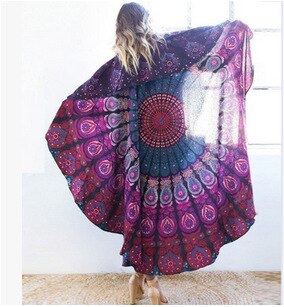 Chiffon Round Yoga Mat Blanket in Boho Style - Wnkrs