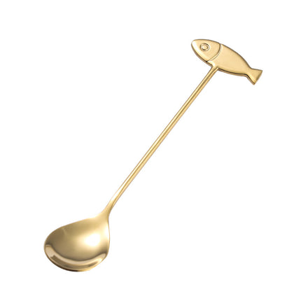 Cuillère à café en acier inoxydable en forme de chat mignon