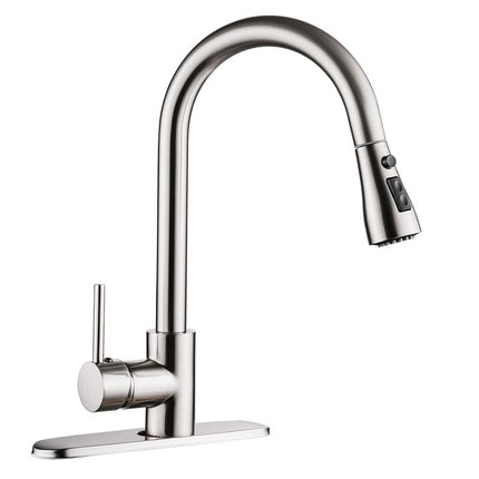 Pull-out Hot And Cold Household Kitchen And Dishwashing Brushed Copper Sink Faucet - Wnkrs