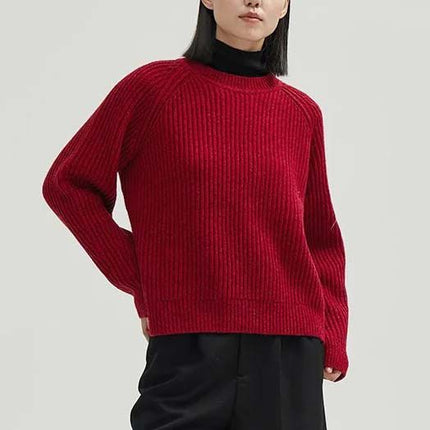 Melange Wool Warm Loose-Fit Pullover - Wnkrs