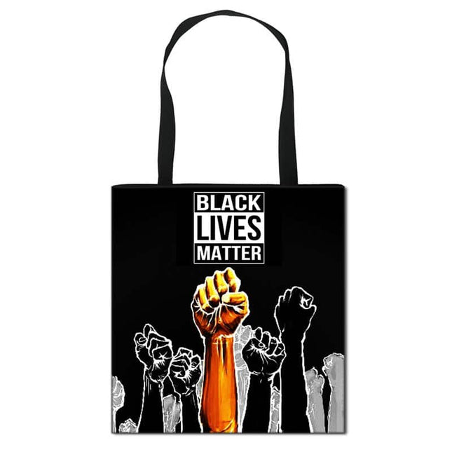 Black Lives Matter Printed Canvas Shoulder Bag - Wnkrs