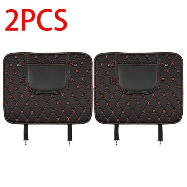 Deluxe PU Leather Car Seat Back Protector with Storage - Wnkrs