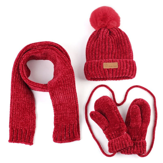 Kid's Knitted Beanie, Scarf and Gloves Set - Wnkrs