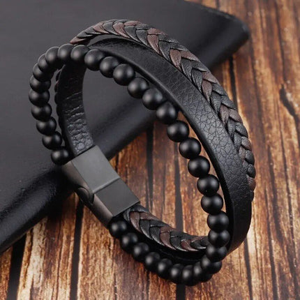 High-Quality Men's Classic Leather Bracelet - Wnkrs
