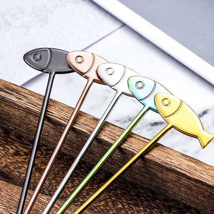 Cuillère à café en acier inoxydable en forme de chat mignon