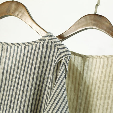 Women's Loose Striped Cotton Shirts - Wnkrs
