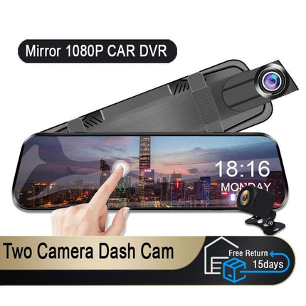 Rearview Mirror Dash Cam with Dual FHD Cameras and Night Vision - Wnkrs