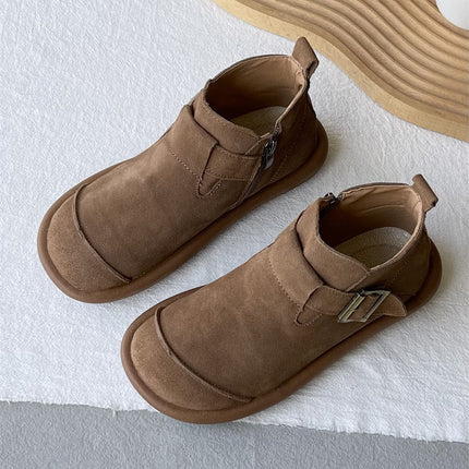 Bottes Martin en cuir souple rétro style Mori Style collège décontracté tout assorti