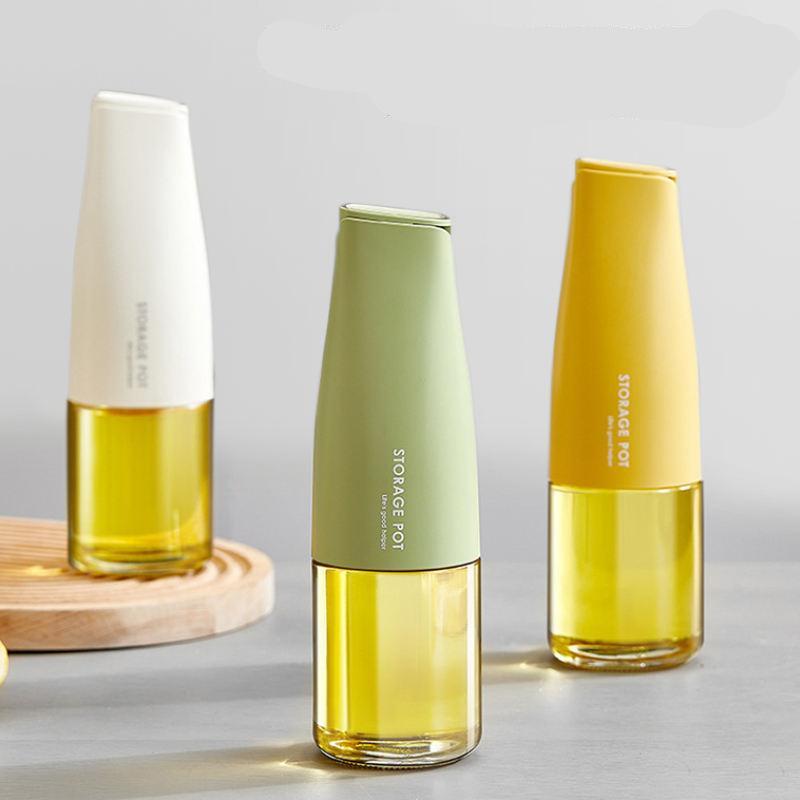 Glass Oil Dispenser with Automatic Lid