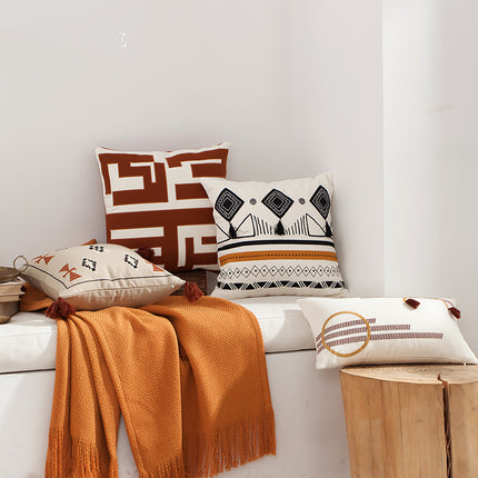 Net Red Sofa Pillow Moroccan Geometric Tassel Pillowcase - Wnkrs