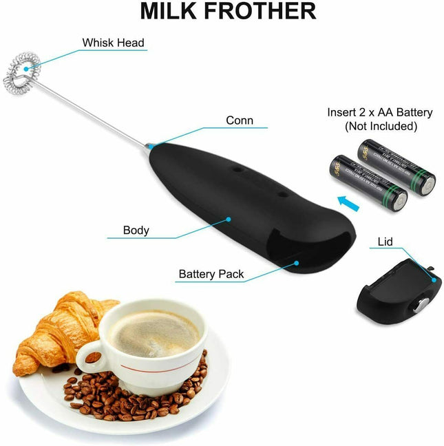 Electric Milk Frother Drink Foamer Whisk Mixer Stirrer Coffee Eggbeater Kitchen - Wnkrs