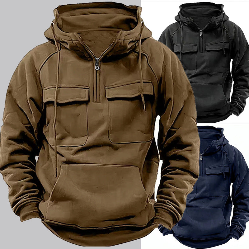 Men's Zip-up Hoodies Sweatshirt With Drawstring And Pocket Design Fashion Casual Sports Sweatshirt