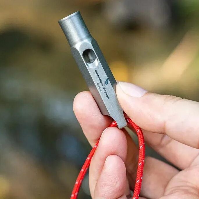 Titanium Whistle with Optional Storage Compartment