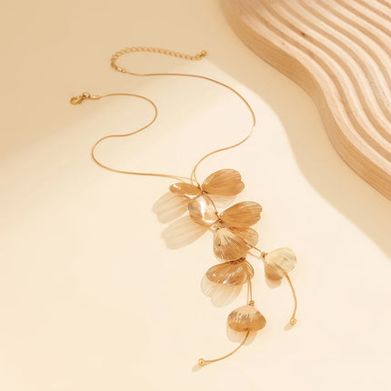 Collier ras du cou avec pendentif en forme de pétale de fleur Kpop