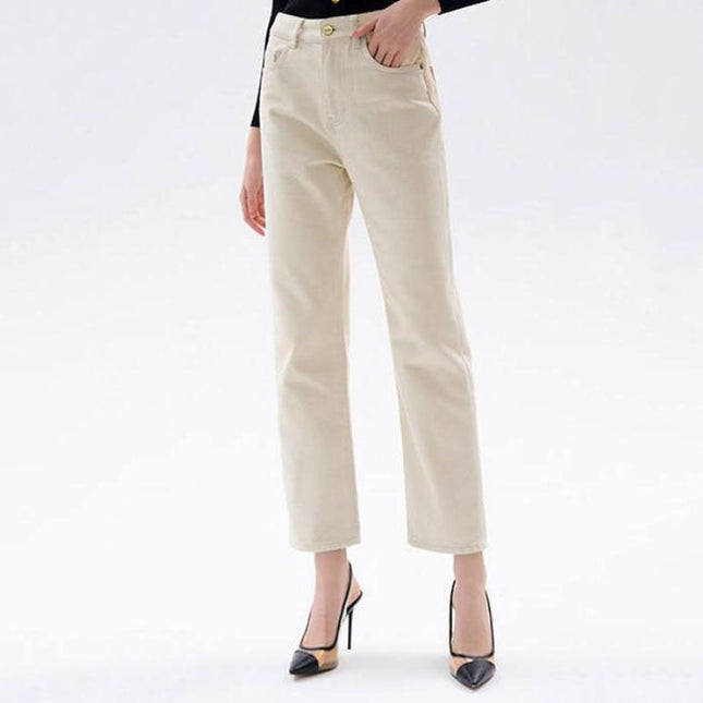 Classic High-Waisted Straight Jeans for Women