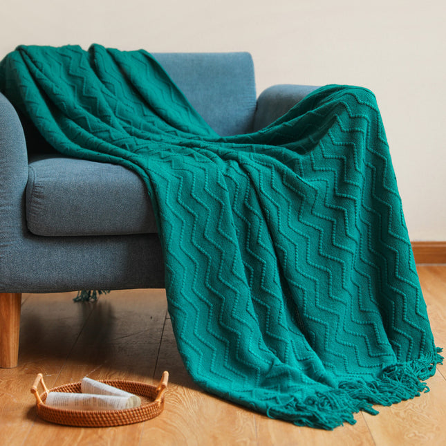 Knitted Tassel Blanket Office Air Conditioner - Wnkrs