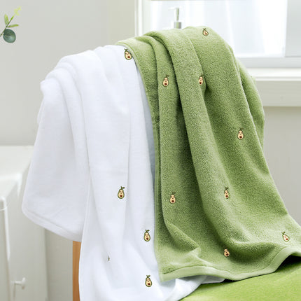 Full Embroidery Avocado Cotton Bath Towel - Wnkrs
