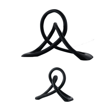 Simple And Modern Black Resin Twisted Knot Abstract Geometric Ornaments - Wnkrs