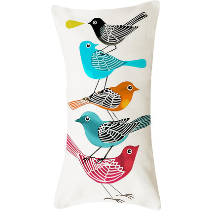 Country Pastoral Flower And Bird Cushion Cotton And Linen Pillowcase - Wnkrs