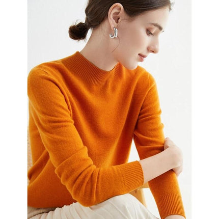 Luxurious Merino Wool Mock-Neck Pullover for Women - Wnkrs