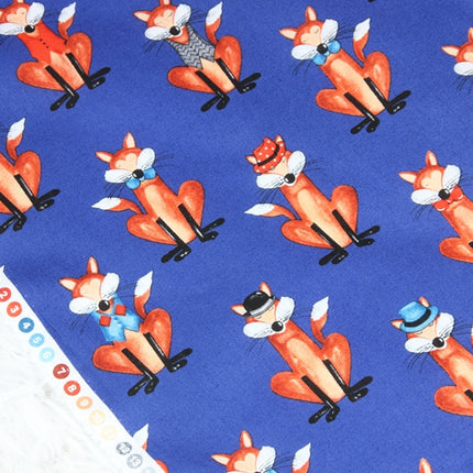 Plain Cotton Fabric Nordic Style Animal Fox Print Handmade DIY - Wnkrs