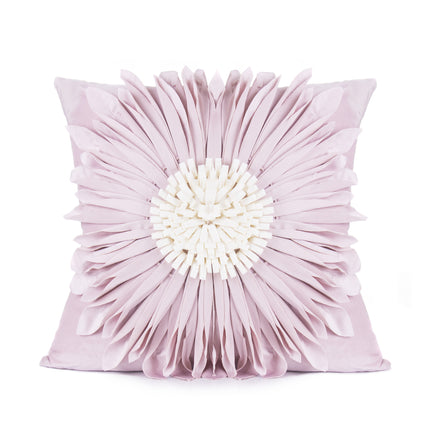 Fashion Modern Style White Throw Pillows Velvet Stitching 3D Chrysanthemum Cushion Waist Pillow Blue Cushion Case - Wnkrs