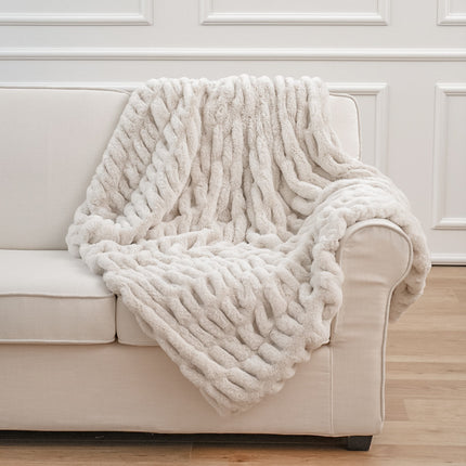 Sofa Blanket Soft Upholstery Blanket Stretch Rabbit Fur Tie-dye - Wnkrs