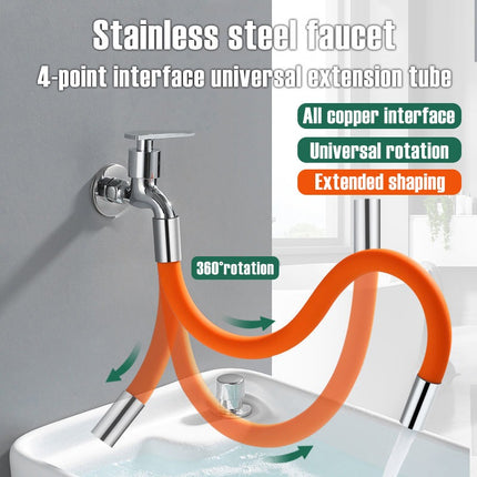Faucet Extension Extender Bathroom 360 Rotation Adjust Free Bending Faucet Splash-proof Universal Extension Tube For Wash Basin - Wnkrs