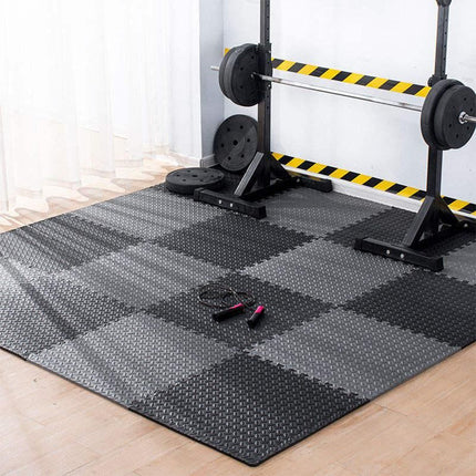 30x30cm Leaf Pattern Gym Mats - 12PC Non-Slip, Thick Fitness Floor Set - Wnkrs