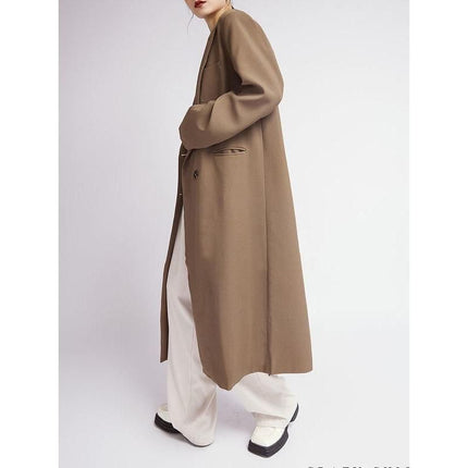 Double Breasted Coffee Trench Coat for Women - Wnkrs
