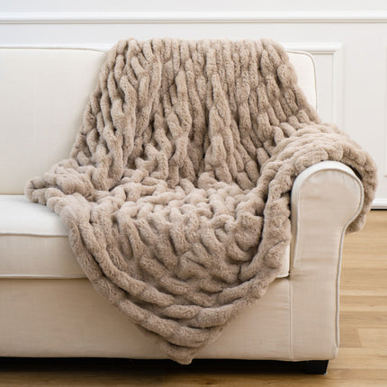 Sofa Blanket Soft Upholstery Blanket Stretch Rabbit Fur Tie-dye - Wnkrs