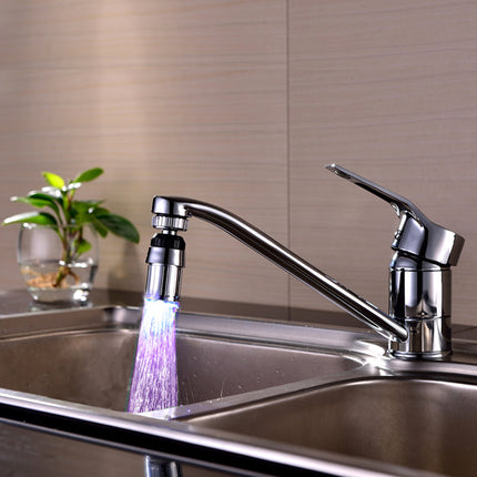 360-degree Rotating Sensor Faucet Will Light-emitting Temperature Control Three-color 7-color Light LED Water Faucet Kill - Wnkrs