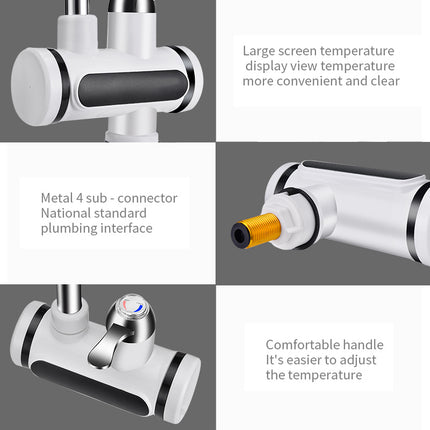 Kitchen Electric Water Tap  Water Heater Temperature Display Cold Heating Faucet Hot Water Faucet Heater - Wnkrs