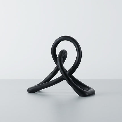 Simple And Modern Black Resin Twisted Knot Abstract Geometric Ornaments - Wnkrs